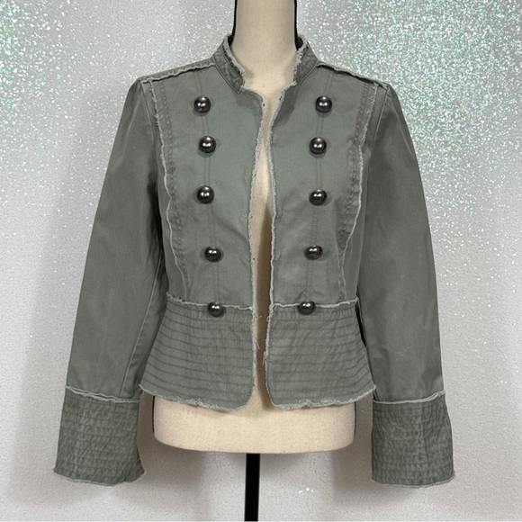 Old Navy women’s green military style button jacket size medium - Picture 2 of 11